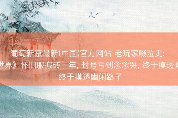 葡萄新京最新(中国)官方网站 老玩家啜泣史: 《魔兽世界》怀旧服搬砖一年, 封号亏到念念哭, 终于摸透幽闲路子
