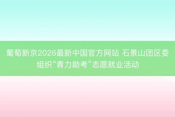 葡萄新京2026最新中国官方网站 石景山团区委组织“青力助考”志愿就业活动