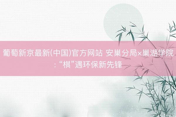 葡萄新京最新(中国)官方网站 安巢分局×巢湖学院: “棋”遇环保新先锋