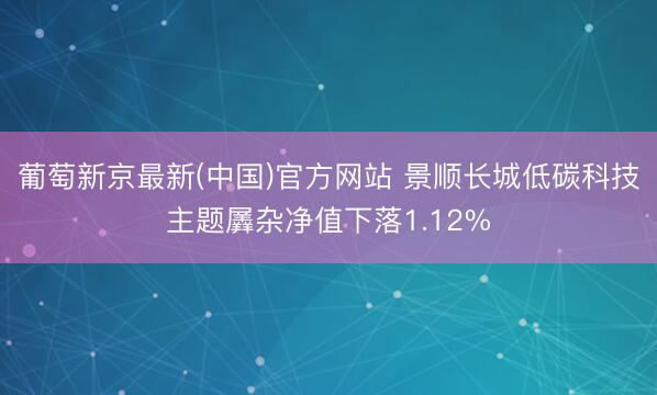 葡萄新京最新(中国)官方网站 景顺长城低碳科技主题羼杂净值下落1.12%