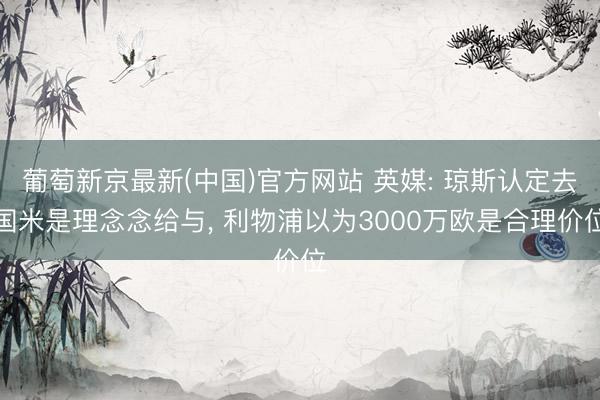葡萄新京最新(中国)官方网站 英媒: 琼斯认定去国米是理念念给与， 利物浦以为3000万欧是合理价位