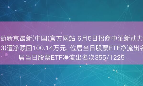葡萄新京最新(中国)官方网站 6月5日招商中证新动力汽车ETF(159183)遭净赎回100.14万元, 位居当日股票ETF净流出名次355/1225