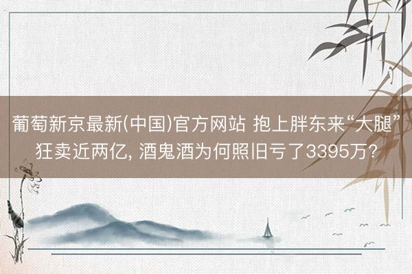 葡萄新京最新(中国)官方网站 抱上胖东来“大腿”狂卖近两亿， 酒鬼酒为何照旧亏了3395万?