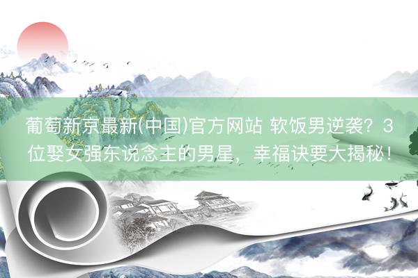 葡萄新京最新(中国)官方网站 软饭男逆袭？3位娶女强东说念主的男星，幸福诀要大揭秘！
