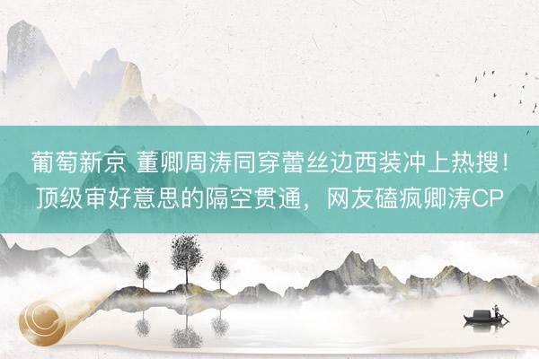 葡萄新京 董卿周涛同穿蕾丝边西装冲上热搜！顶级审好意思的隔空贯通，网友磕疯卿涛CP