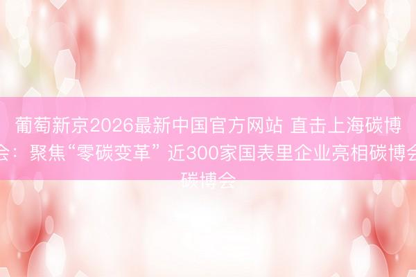 葡萄新京2026最新中国官方网站 直击上海碳博会：聚焦“零碳变革” 近300家国表里企业亮相碳博会