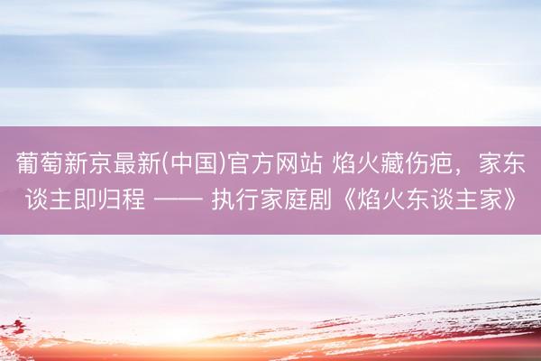 葡萄新京最新(中国)官方网站 焰火藏伤疤，家东谈主即归程 —— 执行家庭剧《焰火东谈主家》