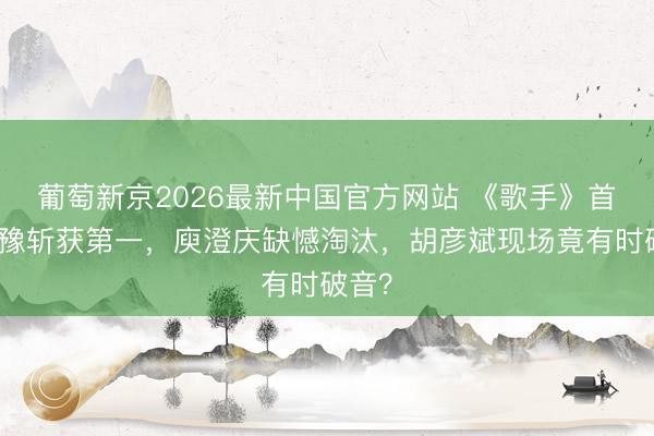 葡萄新京2026最新中国官方网站 《歌手》首播皆豫斩获第一，庾澄庆缺憾淘汰，胡彦斌现场竟有时破音？