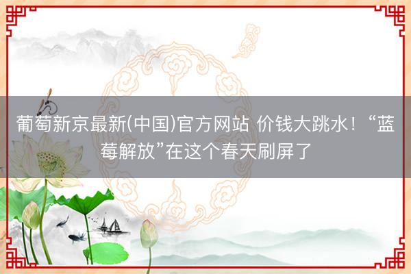 葡萄新京最新(中国)官方网站 价钱大跳水!“蓝莓解放”在这个春天刷屏了
