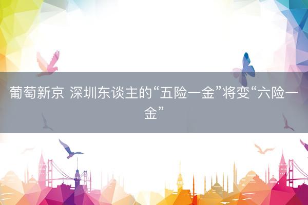 葡萄新京 深圳东谈主的“五险一金”将变“六险一金”