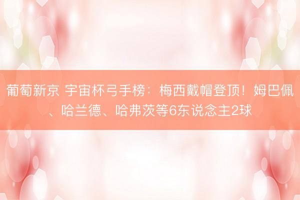 葡萄新京 宇宙杯弓手榜：梅西戴帽登顶！姆巴佩、哈兰德、哈弗茨等6东说念主2球